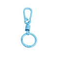 Light blue macaron spring key ring with rotatable clip and metal spring-like chain - Carabiner And Spring And Key Ring / Sky Blue