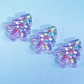 Perles sapin de Noël acrylique violettes AB aurora avec des points peints colorés - Sapin de Noël transparent peint à la main / Violet foncé