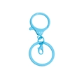 Sky blue painted alloy keychain set including lobster clasp and flat key ring for DIY - Round Ring and Small Lobster Clasp Three-piece Set / Light Blue