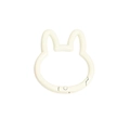 Creamy white rabbit-shaped spring hook keychain alloy DIY accessory for bags - Off-white