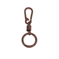 Brown spring keychain hook with U-shaped carabiner and round open ring for DIY bag accessories - Carabiner And Spring And Key Ring / Dark Coffee
