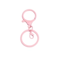 Pink matte alloy lobster clasp with round spring ring keychain DIY accessory set - Round Ring and Small Lobster Clasp Three-piece Set / Light Pink