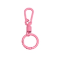 Pink matte metal lobster clasp keychain with spring coil and U-shaped ring - Carabiner And Spring And Key Ring / Peach