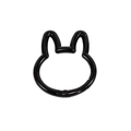 Bunny-shaped black metal spring ring clasp for DIY bag charms and keychains - Black