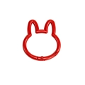 Red rabbit-shaped alloy spring clasp buckle for DIY keychains and bags - Red
