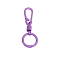 Matte purple spring gate hook keychain with colorful metal U-shaped buckle for bags - Carabiner And Spring And Key Ring / Purple