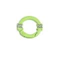 Chiusura a molla verde chiaro con trama rettile e strass scintillanti per gioielli - Verde Primavera