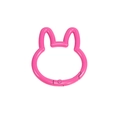 Pink rabbit-shaped alloy spring ring clasp for DIY keychains and bag accessories - Rose Red