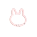 Pink rabbit-shaped metal spring ring buckle for DIY keychain and bag accessories - Light Pink