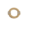 Anello a molla color oro champagne con superficie ruvida e strass brillanti - Marrone