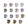 Colorful moon shaped beads with gold and silver frames for DIY jewelry and phone chains - Moon Shape (Random Color)