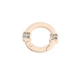 Anello carabiniere rotondo beige con strass e chiusura a molla per borse e portachiavi - Pompelmo