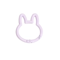 Pastel purple bunny shaped metal spring gate ring for DIY keychain and bag accessories - Light Purple