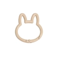 Beige rabbit shaped spring ring buckle for DIY keychains and bag accessories - Milk Tea