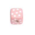 Pink acrylic square bead with white polka dots for DIY jewelry and phone chain - Square Printed Dots / Pink