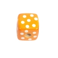 Orange square acrylic bead with white polka dots and central hole for jewelry DIY - Square Printed Dots / Orange