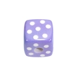 Purple acrylic cube bead with white polka dots and hole for DIY jewelry making - Square Printed Dots / Purple