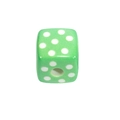 Vibrant green acrylic cube bead with white polka dots for DIY jewelry and phone charms - Square Printed Dots / Verdant