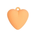 Frosted acrylic heart pendant in soft peach orange with integrated hanging loop - Orange