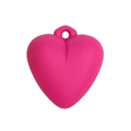 Hot pink heart-shaped acrylic charm with matte finish for DIY bags and keychains - Rose Purple