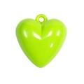 Neon green heart-shaped acrylic pendant with a built-in hole for DIY keychain making - Fruit Green