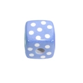 Square lavender acrylic bead with white polka dots and central hole for jewelry - Square Printed Dots / Taro Purple