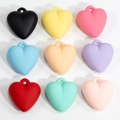 Nine colorful frosted acrylic heart pendants in a matrix for DIY keychain accessories - Matte Random Color