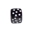 Black cube acrylic bead with white polka dots and center hole for DIY jewelry making - Square Printed Dots / Black