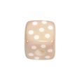 Light brown cube acrylic bead with white polka dots for DIY jewelry and phone chains - Square Printed Dots / Milk Tea