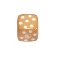 Single light brown acrylic square bead with white polka dots for jewelry making - Square Printed Dots / Light Coffee