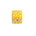 DIY yellow acrylic cube bead with white polka dots for custom jewelry making and phone chains - Square Printed Dots / Small Yellow