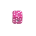 Magenta acrylic square bead with white polka dots for DIY jewelry making and phone chains - Square Printed Dots / Small Rose Red