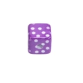 Purple acrylic cube bead with white polka dots and center hole for DIY jewelry making - Square Printed Dots / Small Purple