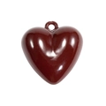 Deep red heart-shaped acrylic pendant with glossy lacquer finish for DIY crafts - Ankara Red