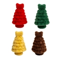 Mini sapins de Noël floqués en rouge, vert, jaune et marron pour décoration - Noël arbre / Couleur Aléatoire