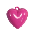 Vibrant rose pink acrylic heart charm pendant with glossy finish for DIY keychains - Rose Purple