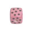 Pink acrylic square cube bead with black polka dots and high gloss finish for DIY jewelry - Square Printed Dots / Lotus Pink