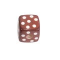 Deep reddish brown acrylic square bead with white polka dots for jewelry making - Square Printed Dots / Dark Coffee with White Dots