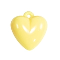 Light yellow glossy heart acrylic pendant with integrated loop for DIY crafts - Light Yellow