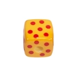 Vibrant yellow cube bead with red polka dot pattern for DIY jewelry making - Square Printed Dots / Dark Yellow