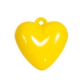 Polished bright yellow acrylic heart-shaped charm pendant with top hanging hole - Dark Yellow