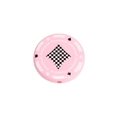 Pink round poker chip bead for DIY jewelry featuring black spade and diamond patterns - Texas Poker Chip Round Pieces / Block Pattern / Light Pink