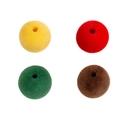 Lot de perles rondes floquées en jaune rouge vert et marron pour loisirs créatifs - Perles rondes / Couleur Aléatoire