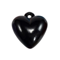 Glossy black acrylic heart charm with a polished finish for DIY keychains and bags - Black