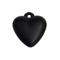 Matte black heart-shaped acrylic pendant charm with a hole for DIY keychains and bags - Black