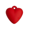 Matte red acrylic heart charm with top hole for DIY bag keychain accessories - Red
