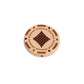 Poker themed round wooden bead with Diamond print for DIY jewelry making and bracelet crafting - Texas Poker Chip Round Pieces / Block Pattern / Brown