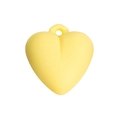 Matte yellow heart-shaped acrylic pendant with top hole for DIY keychain making - Dark Yellow