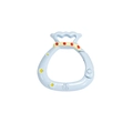 Sky blue lucky bag spring hook keychain with star patterns and 福 character - Blessing Bag / Aqua Blue