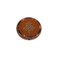 Brown poker chip bead with golden club pattern for DIY jewelry making and bracelets - Texas Poker Chip Round Pieces / Plum Flower Pattern / Dark Coffee